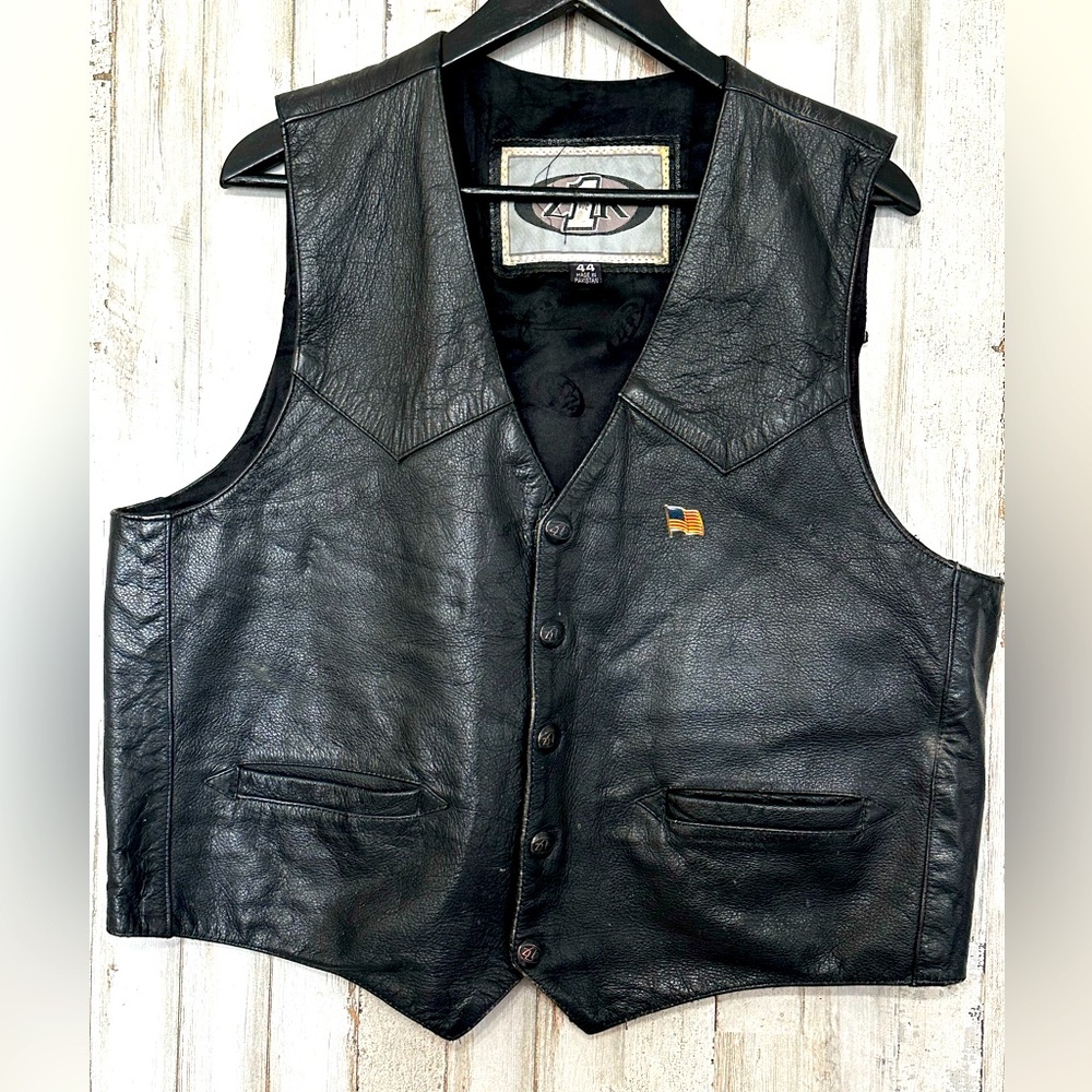 Z1R Leather Motorcycle Vest‎ L